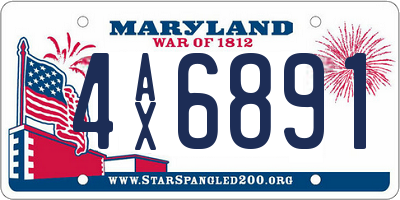 MD license plate 4AX6891