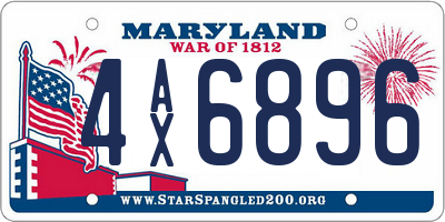MD license plate 4AX6896