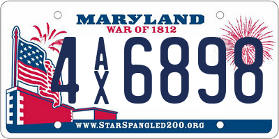 MD license plate 4AX6898
