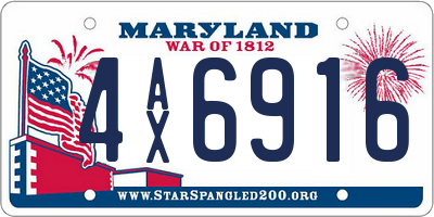 MD license plate 4AX6916