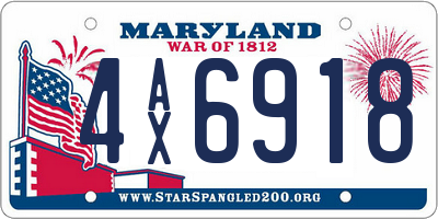 MD license plate 4AX6918