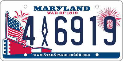 MD license plate 4AX6919