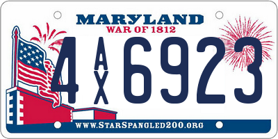 MD license plate 4AX6923
