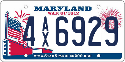 MD license plate 4AX6929