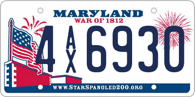 MD license plate 4AX6930
