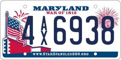 MD license plate 4AX6938