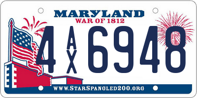 MD license plate 4AX6948