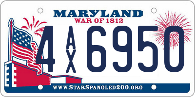 MD license plate 4AX6950