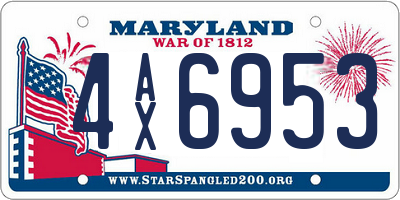 MD license plate 4AX6953