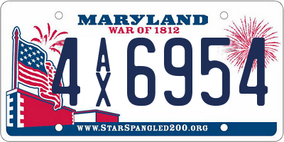 MD license plate 4AX6954