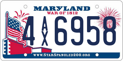 MD license plate 4AX6958
