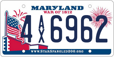 MD license plate 4AX6962