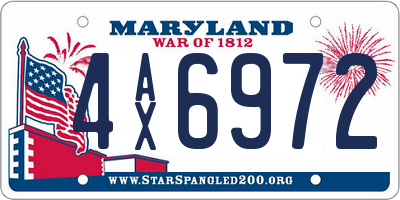 MD license plate 4AX6972