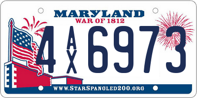 MD license plate 4AX6973