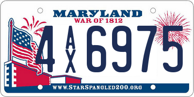 MD license plate 4AX6975