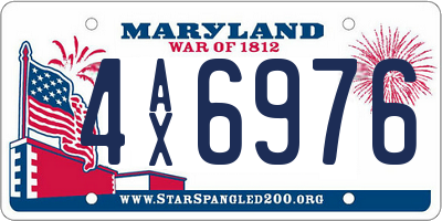 MD license plate 4AX6976