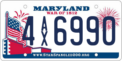 MD license plate 4AX6990