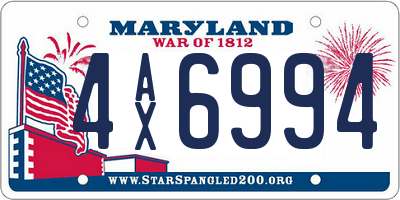 MD license plate 4AX6994