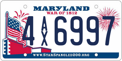 MD license plate 4AX6997