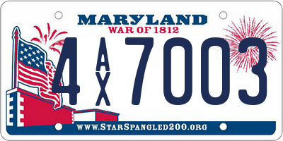 MD license plate 4AX7003