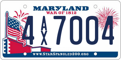 MD license plate 4AX7004