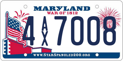 MD license plate 4AX7008