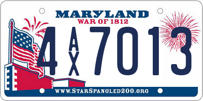 MD license plate 4AX7013