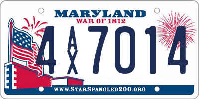 MD license plate 4AX7014
