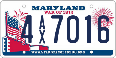 MD license plate 4AX7016