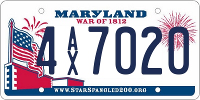 MD license plate 4AX7020