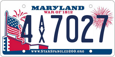 MD license plate 4AX7027