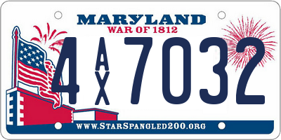 MD license plate 4AX7032