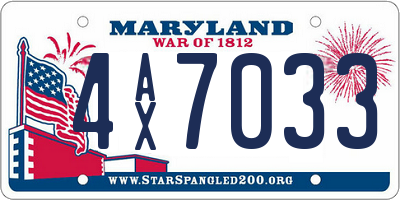 MD license plate 4AX7033