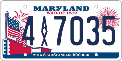 MD license plate 4AX7035
