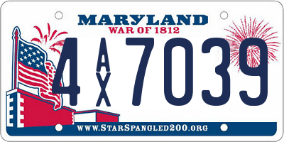 MD license plate 4AX7039