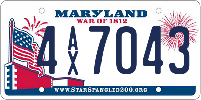 MD license plate 4AX7043