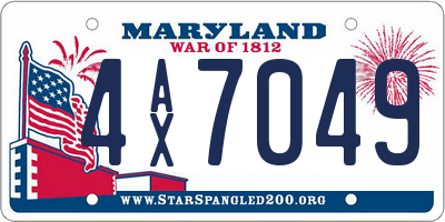 MD license plate 4AX7049