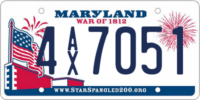 MD license plate 4AX7051