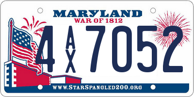 MD license plate 4AX7052