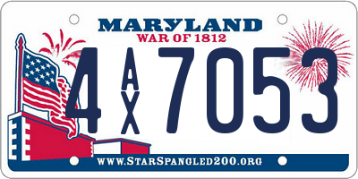 MD license plate 4AX7053
