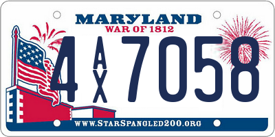 MD license plate 4AX7058