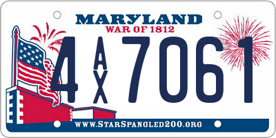 MD license plate 4AX7061
