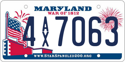 MD license plate 4AX7063