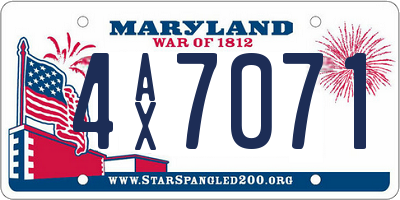 MD license plate 4AX7071