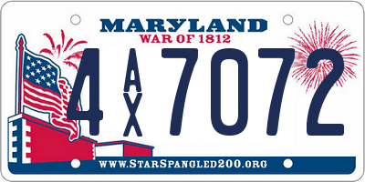 MD license plate 4AX7072