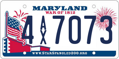 MD license plate 4AX7073