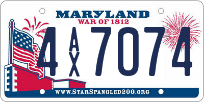 MD license plate 4AX7074