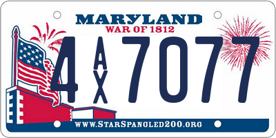 MD license plate 4AX7077
