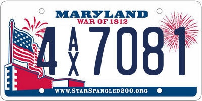 MD license plate 4AX7081