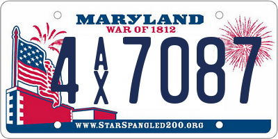 MD license plate 4AX7087